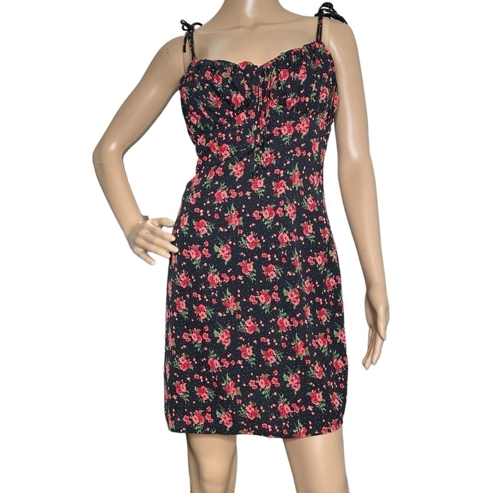 Nasty Gal floral black mini dress NWT 4